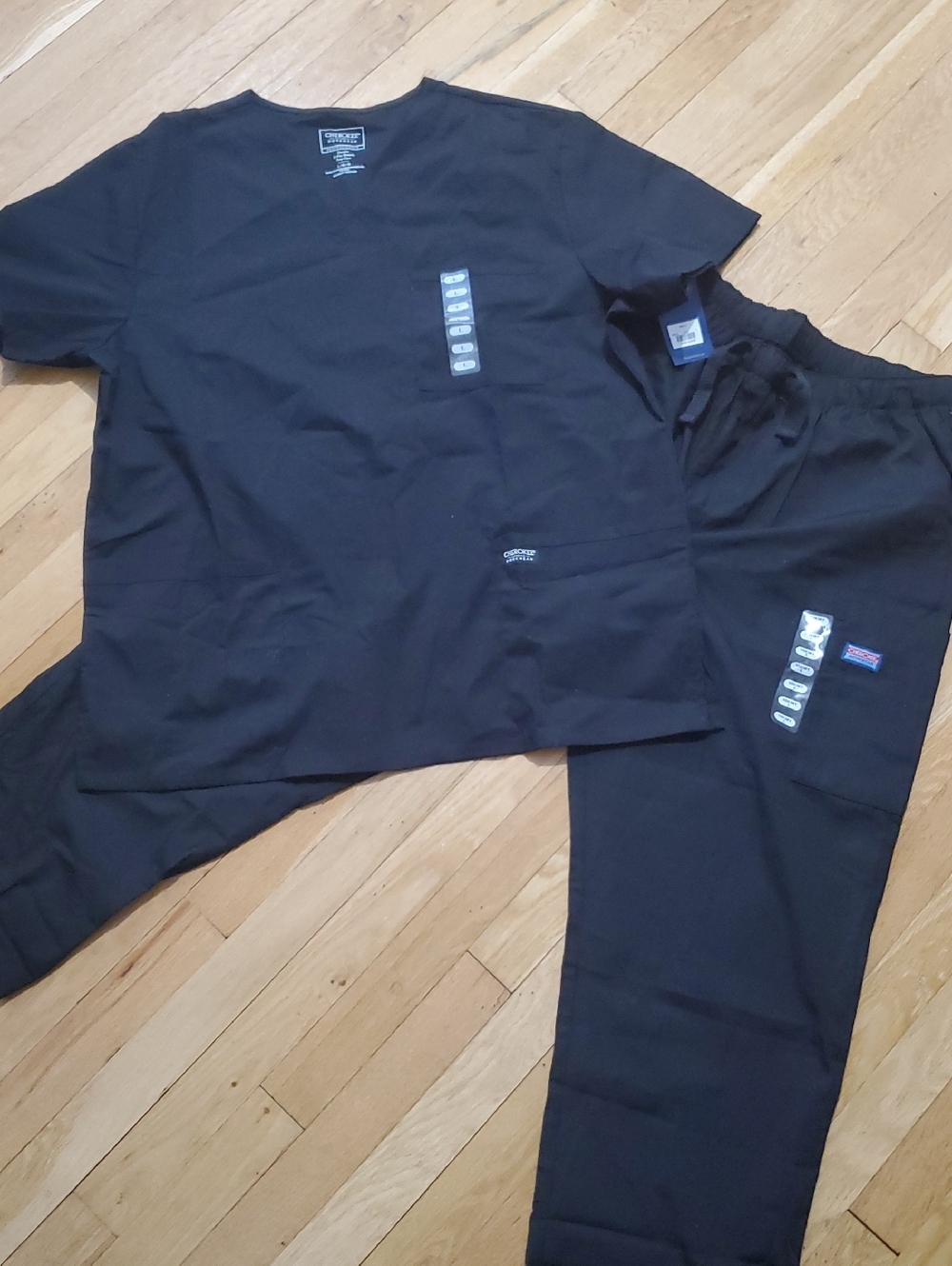 Cherokee Workwear Black Scrub Set Top Shirt Pants